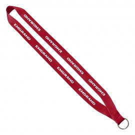 Personalized 3/4" Polyester Sewn Lanyard W/ Silver Tone Metal Split Ring
