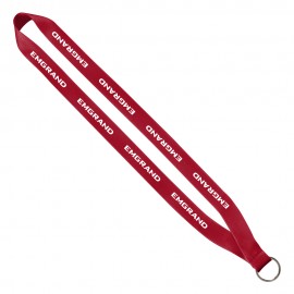 Custom Imprinted 3/4" Polyester Sewn Lanyard W/ Silver Tone Metal Split Ring