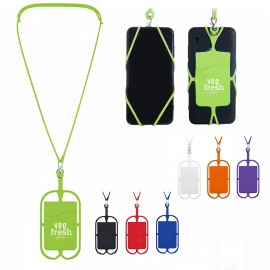 Silicone Lanyard w/ Phone Holder & Wallet with Logo