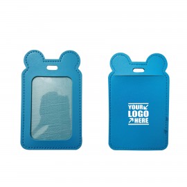 Custom Imprinted Round Ears PU Leather Card Case  Custom Imprinted Round Ears PU Leather Card Case