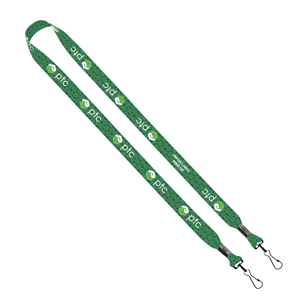 Logo Imprinted 3/4" Recycled Pet Dye-Sublimated Double-Ended Lanyard With Metal Crimp And Swivel Snap Hook Logo Imprinted 3/4" Recycled Pet Dye-Sublimated Double-Ended Lanyard With Metal Crimp And Swivel Snap Hook