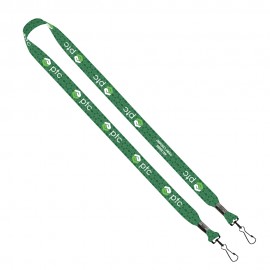 Logo Imprinted 3/4" Recycled Pet Dye-Sublimated Double-Ended Lanyard With Metal Crimp And Swivel Snap Hook
