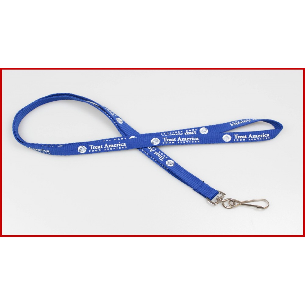 3/8" Cotton Screen Printed Lanyard Custom Printed