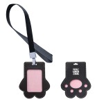 Custom Printed Paw Shaped PU Leather Card Holder With Lanyard