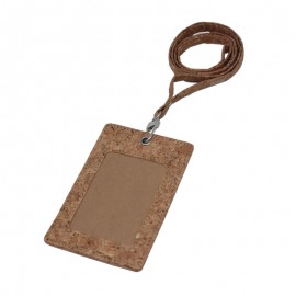 Custom Imprinted Cork ID Card Holder with Lanyard