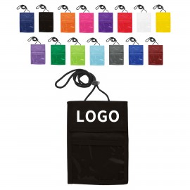 Transparent Horizontal ID Holder with Adjustable Lanyard with Logo