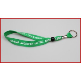 3/4" Flat Lanyard Keychain Bracelet with Logo