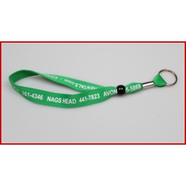 Logo Imprinted 3/4" Flat Lanyard Keychain Bracelet