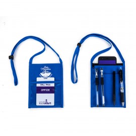 Logo Branded Lanyard Pouch with Pen Holders and Clear Window  Logo Branded Lanyard Pouch with Pen Holders and Clear Window