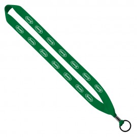 3/4" Polyester Lanyard With Metal Crimp & Split-Ring Custom Printed