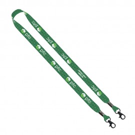 Logo Imprinted 3/4" Recycled Pet Dye-Sublimated Double-Ended Lanyard With Metal Crimp And Lobster Clip