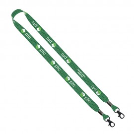3/4" rPET Dye-Sublimated Double-Ended Lanyard With Metal Crimp and Lobster Clip Logo Imprinted