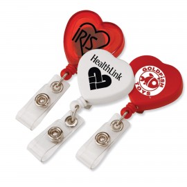 Personalized Heart Retractable Badge Holder