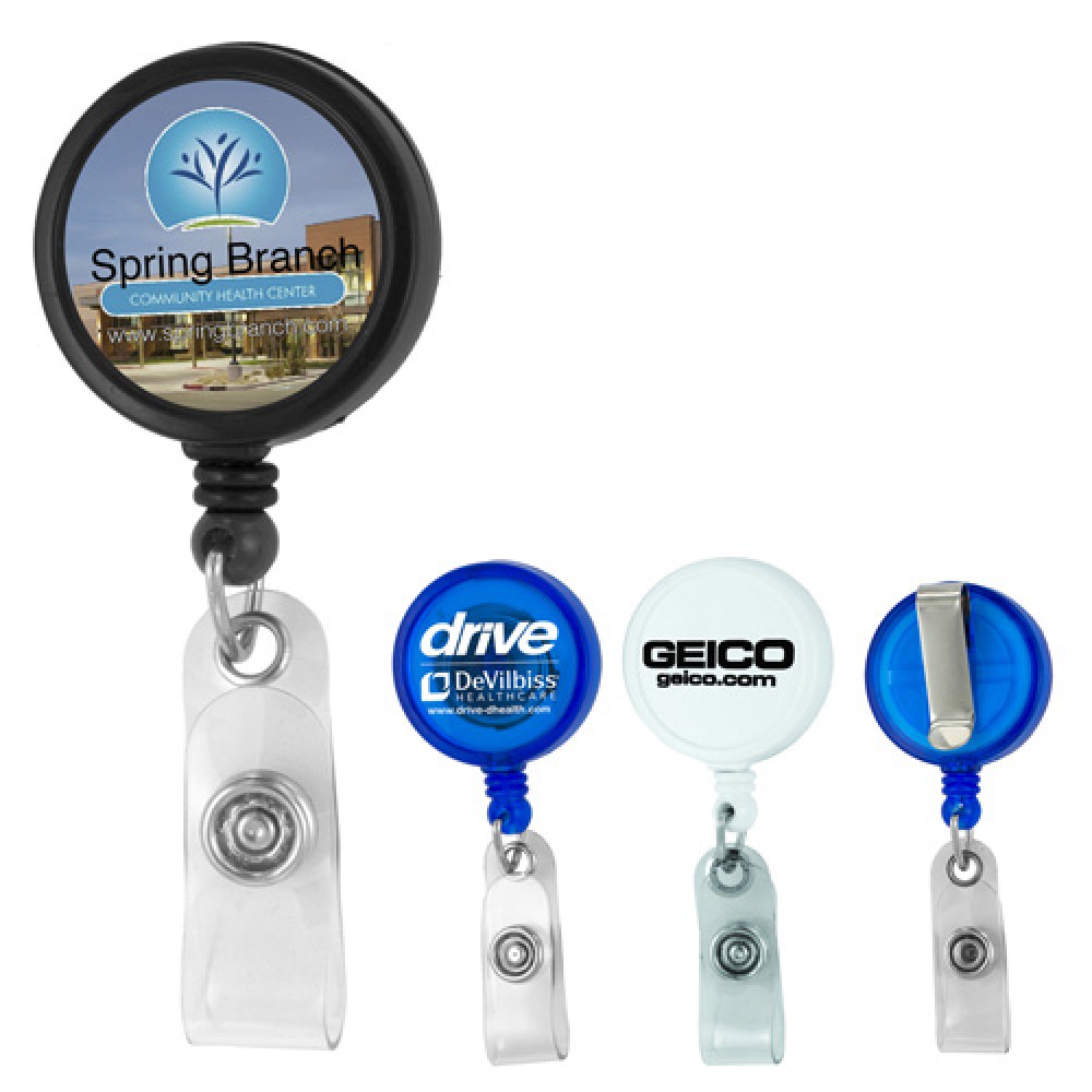 Custom Retractable Badge Holder with a Slip Clip