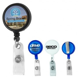 "Worthington VL" Round Retractable Badge Reel & Badge Holder w/Metal Slip Clip (Full Color) with Logo