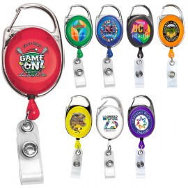 "Oberlin Pl" Full-Color Retractable Carabiner Style Badge Reel & Badge Holder with Logo