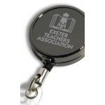 "Dublin Gunmetal LZ" Solid Metal Retractable Badge Reel & Badge Holder w/Laser Imprint (Overseas) Logo Branded