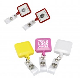 Plastic Retractable Square Badge Holder with Logo
