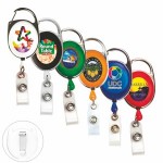 "Oberlin Pl" Full-Color Retractable Carabiner Style Badge Reel & Badge Holder with Logo