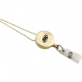 Retractable Badge Reel Gold with Logo  Retractable Badge Reel Gold with Logo