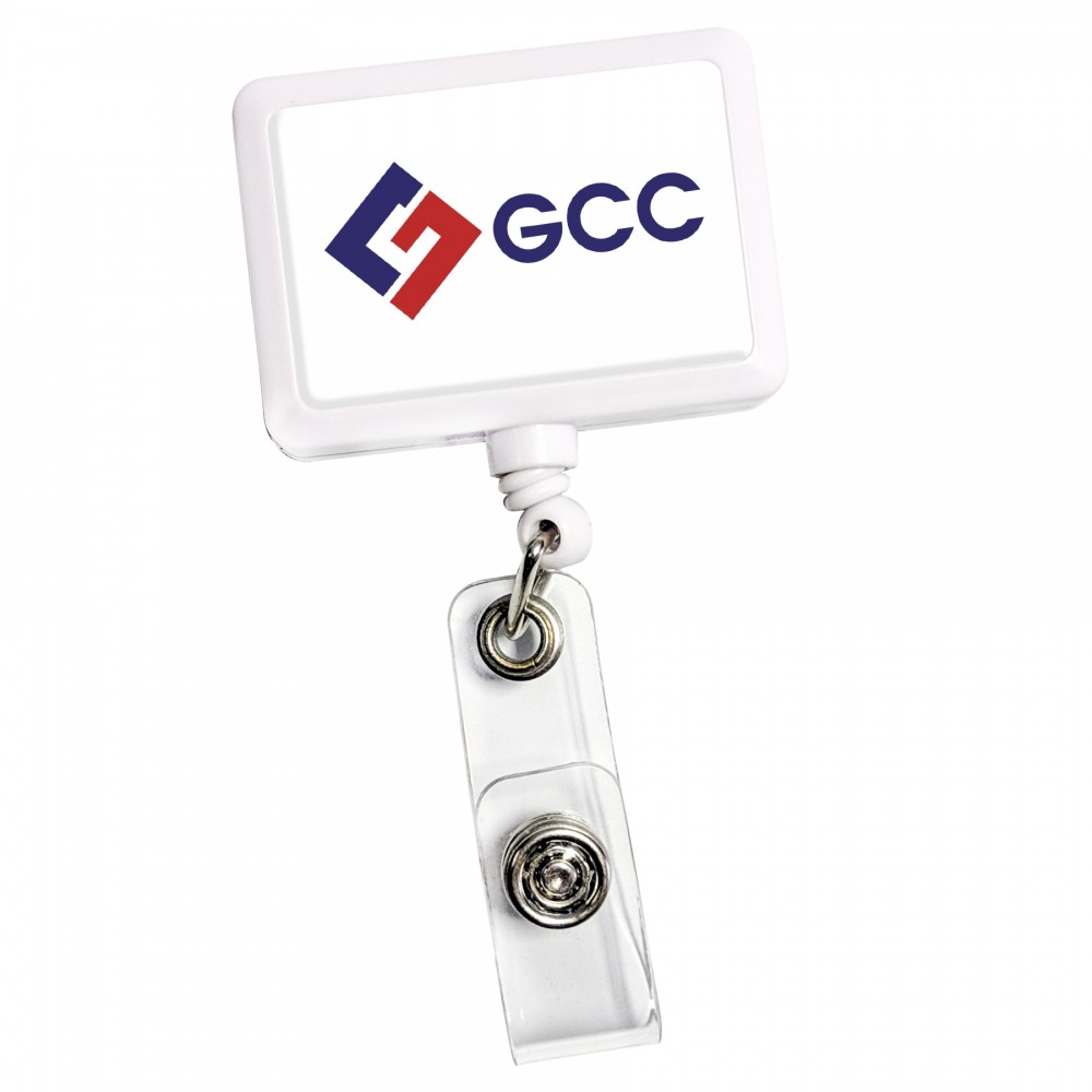 Promotional Retract-A-Badge Rectangle Badge Holder