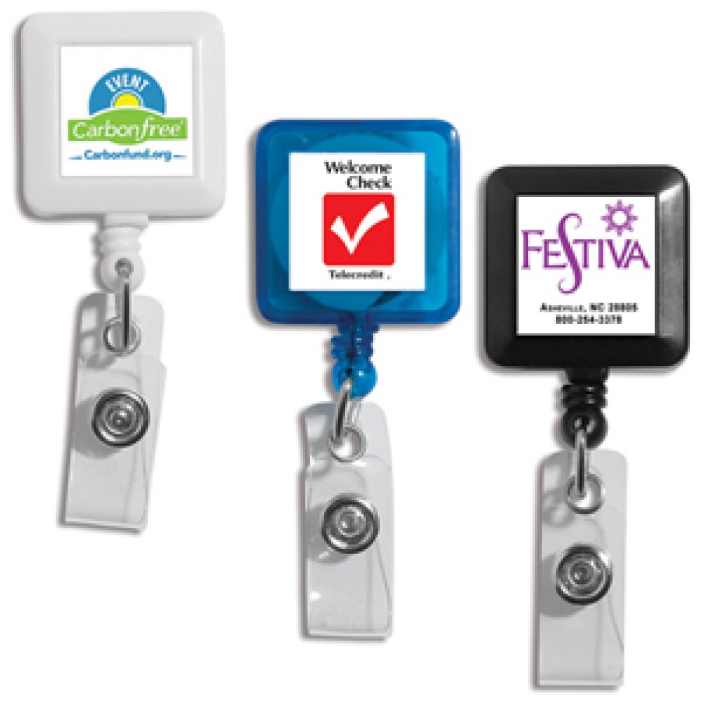 Custom Printed "Kent VL" Square Retractable Badge Reel & Badge Holder w/Metal Slip Clip (Overseas) Custom Printed "Kent VL" Square Retractable Badge Reel & Badge Holder w/Metal Slip Clip (Overseas)
