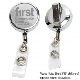US Navy Military Retractable Security ID Holder Badge Reel (Silver)