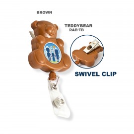 Logo Branded Retract-A-Badge Teddy Bear Badge Retractor