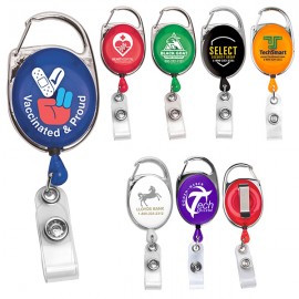 Promotional "Oberlin" Retractable Carabiner Style Badge Reel & Badge Holder