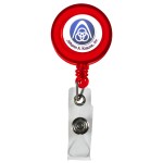 "Lorain VL" Round Retractable Badge Reel & Badge Holder w/Metal Slip Clip Backing (Overseas) Logo Branded