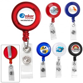 Personalized "Lorain VL" Round Retractable Badge Reel & Badge Holder w/Metal Slip Clip Backing (Full Color)
