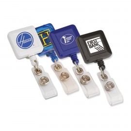 Square Retractable Badge Holder with Logo
