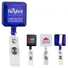 Customized "Kent VL" Square Retractable Badge Reel & Badge Holder w/Metal Slip Clip (Spot Color)