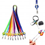 Smile Retractable Polyester Lanyards Reel Custom Printed