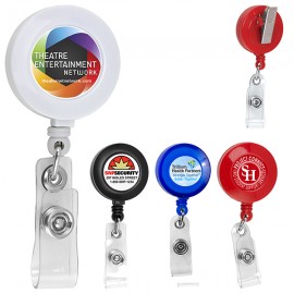"Bellefontaine VL" Retractable Badge Reel & Badge Holder w/Rotating Alligator Clip (Full Color) with Logo