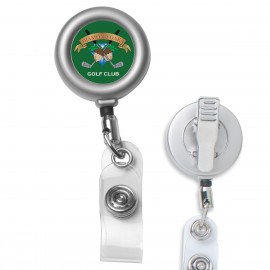 "Marion Matte" Solid Metal Retractable Badge Reel & Badge Holder with Logo