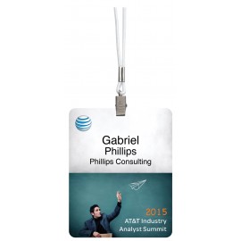 Promotional USA Made Laminated Paper Event Badge  20mil Budget-Friendly (4"x5") Rectangle