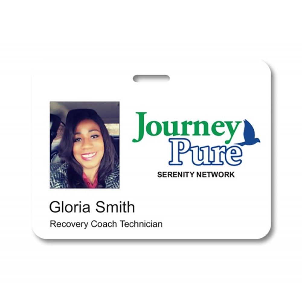 Personalized Horizontal Parthenon Plastic Photo ID Badge (3"x4")