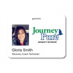 Personalized Horizontal Parthenon Plastic Photo ID Badge (3"x4")