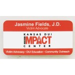 Personalized 1.5" x 3" Matte Plastic Name Badge w/Full Color Imprint & Personalization