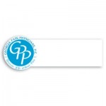 Promotional Laminated Name Badge (1.25"x3.625") Rectangle w/Round End