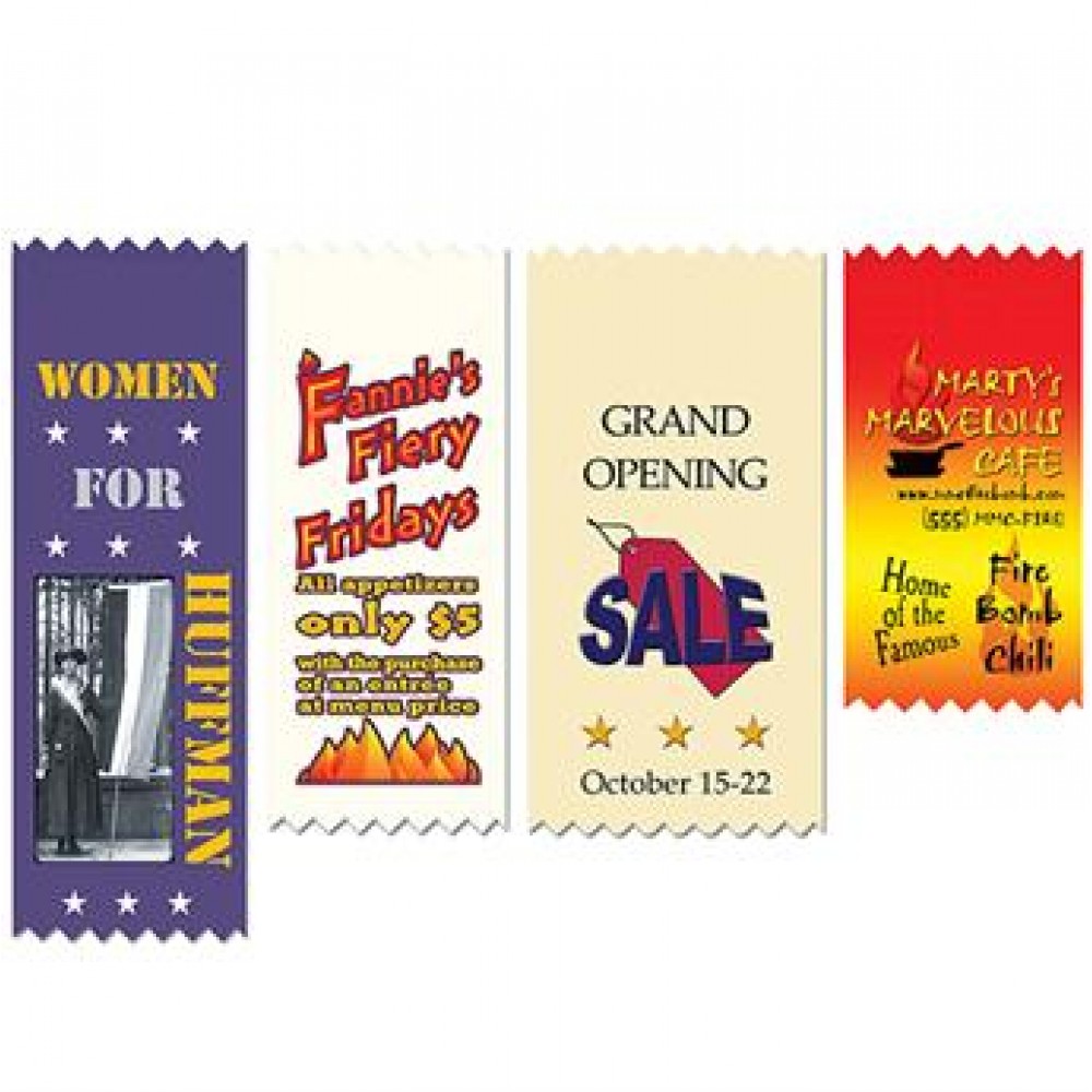 Full Color Vertical Ribbon Badge (2"x6") with Logo
