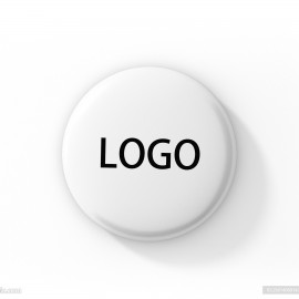 Logo Branded Stainless Iron Round Button / Lapel Pin