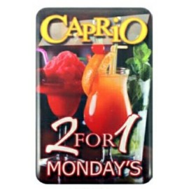 Promo Button Badge Domed & Magnetic (5.1 to 6 Square Inch Imprint) with Logo