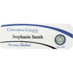 1" x 3" Glossy Plastic Name Badge w/Full Color Imprint & Personalization with Logo