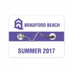 Laminated Beach/Park Badge/Permit/Admission w/ Crimp Pin (1.5"x2" Rectangle) Variable Data Available with Logo