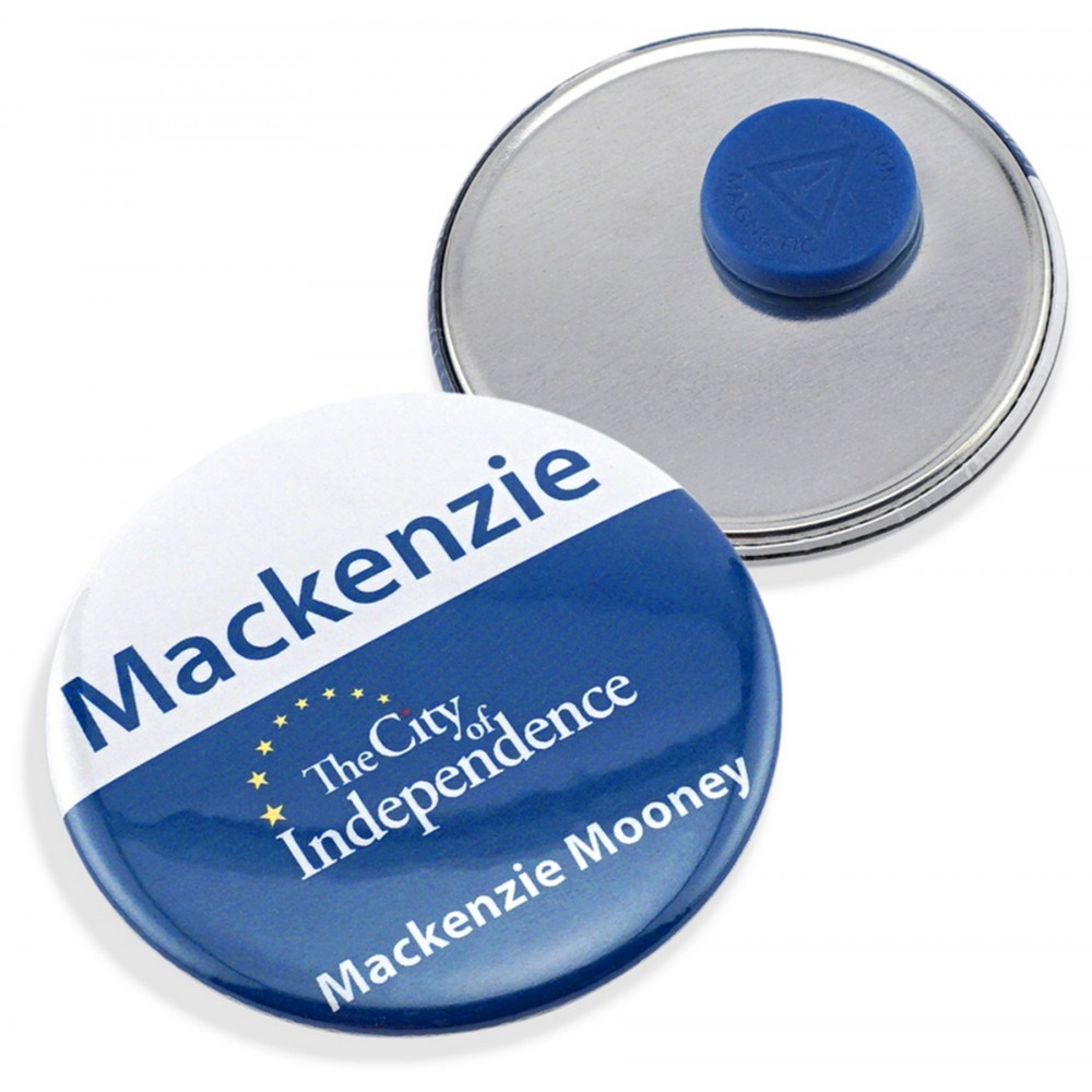 Custom Printed Magnetic Name Badge 2.25" Diameter