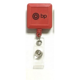 Logo Branded Pullback Square Badge Holder Reel-Close Out