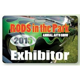 .020" Gloss White Deluxe Horizontal Badge w/Slot (3 3/8"x 2 1/8") with Logo  .020" Gloss White Deluxe Horizontal Badge w/Slot (3 3/8"x 2 1/8") with Logo