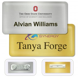 Customized DigiLine Metal Name Badges, magnet fastener, 1.5" x 3"